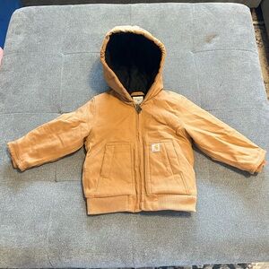 Carhartt Jacket Size 18 mths NWOT Hooded Pockets Full Zip Canvas Black Quilted